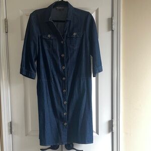 Denim Button-Down Dress